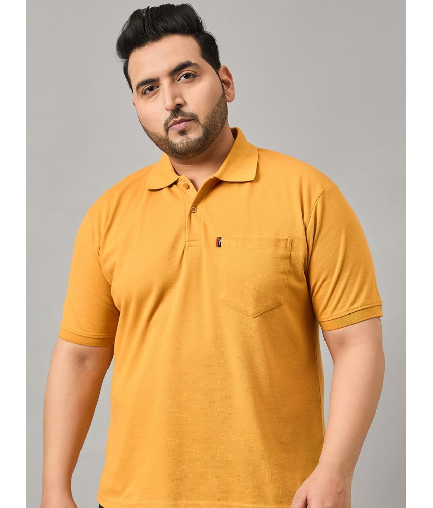     			Nyker Pack of 1 Cotton Blend Regular Fit Solid Half Sleeves Men's Polo T Shirt ( Mustard )