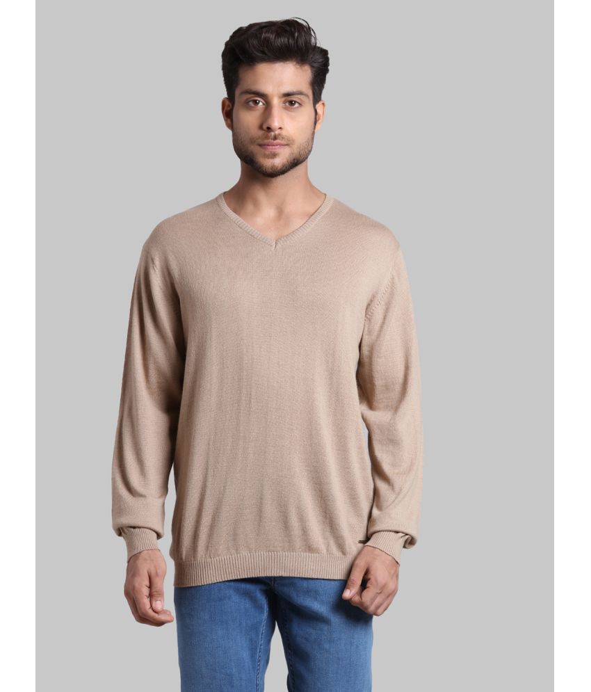     			Park Avenue Acrylic V-Neck Men's Full Sleeves Pullover Sweater - Beige ( Pack of 1 )