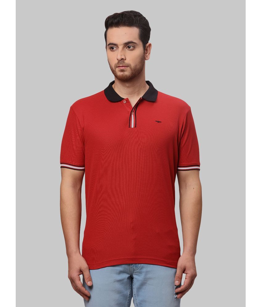     			Park Avenue Cotton Blend Slim Fit Solid Half Sleeves Men's Polo T Shirt - Red ( Pack of 1 )