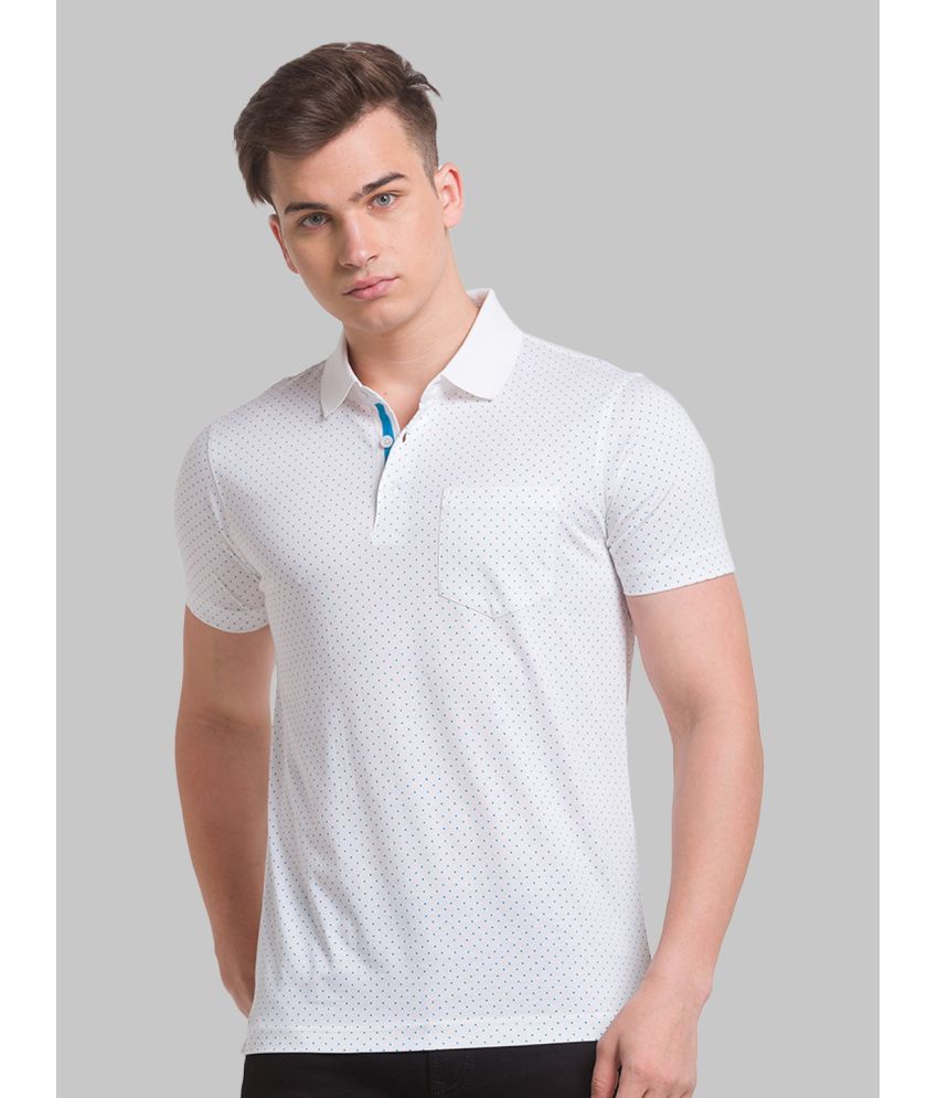     			Park Avenue Cotton Slim Fit Printed Half Sleeves Men's Polo T Shirt - White ( Pack of 1 )