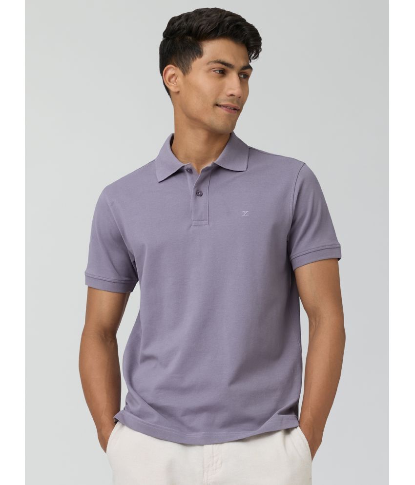     			XYXX Cotton Regular Fit Solid Half Sleeves Men's Polo T Shirt - Purple ( Pack of 1 )