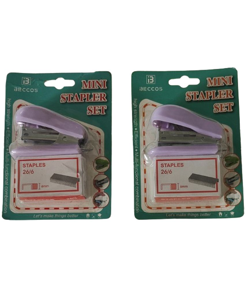     			2650 F 2 -FLIPCLIPS PURPLE COMBO 2PC Mini Staplers Desktop Stapler,Assorted Color Small Stapler Size, 12 Sheet Stapler Built-in Staple Remover & 26/6 Standard Staples