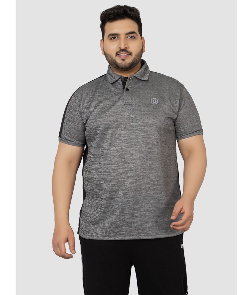     			Chkokko Polyester Regular Fit Self Design Half Sleeves Men's T-Shirt - Grey ( Pack of 1 )