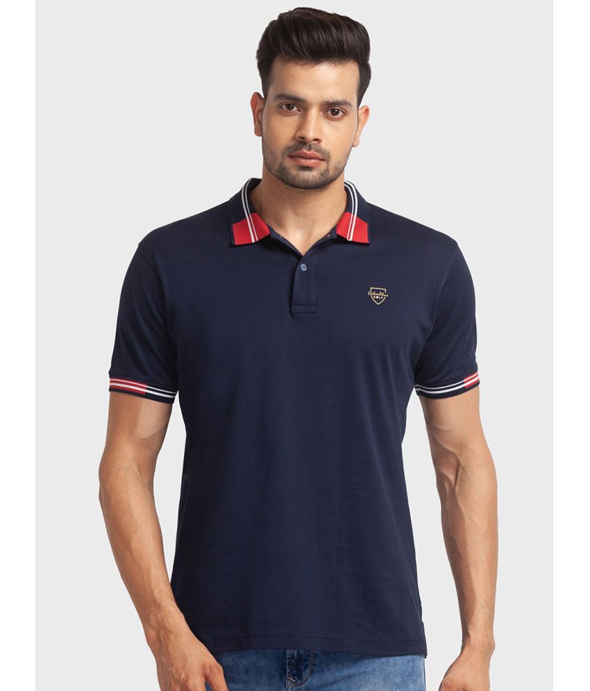     			Colorplus Cotton Regular Fit Solid Half Sleeves Men's Polo T Shirt - Navy ( Pack of 1 )