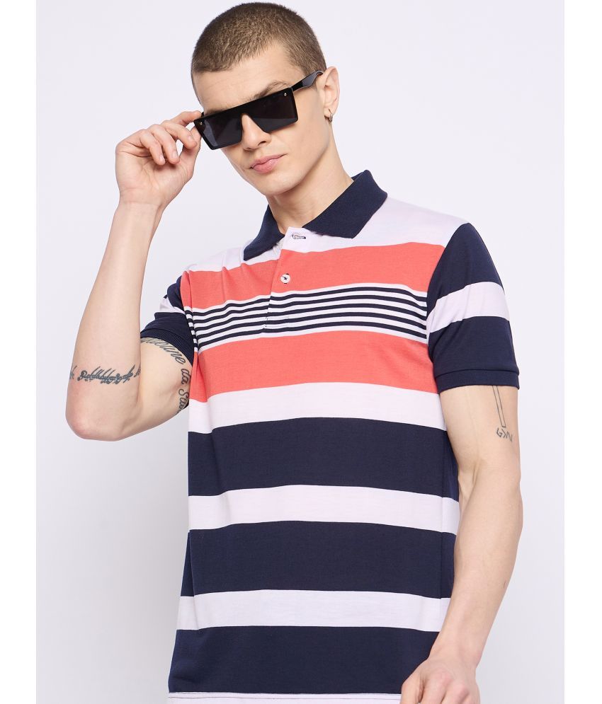     			GET GOLF Cotton Blend Regular Fit Striped Half Sleeves Men's Polo T Shirt - Multicolor ( Pack of 1 )