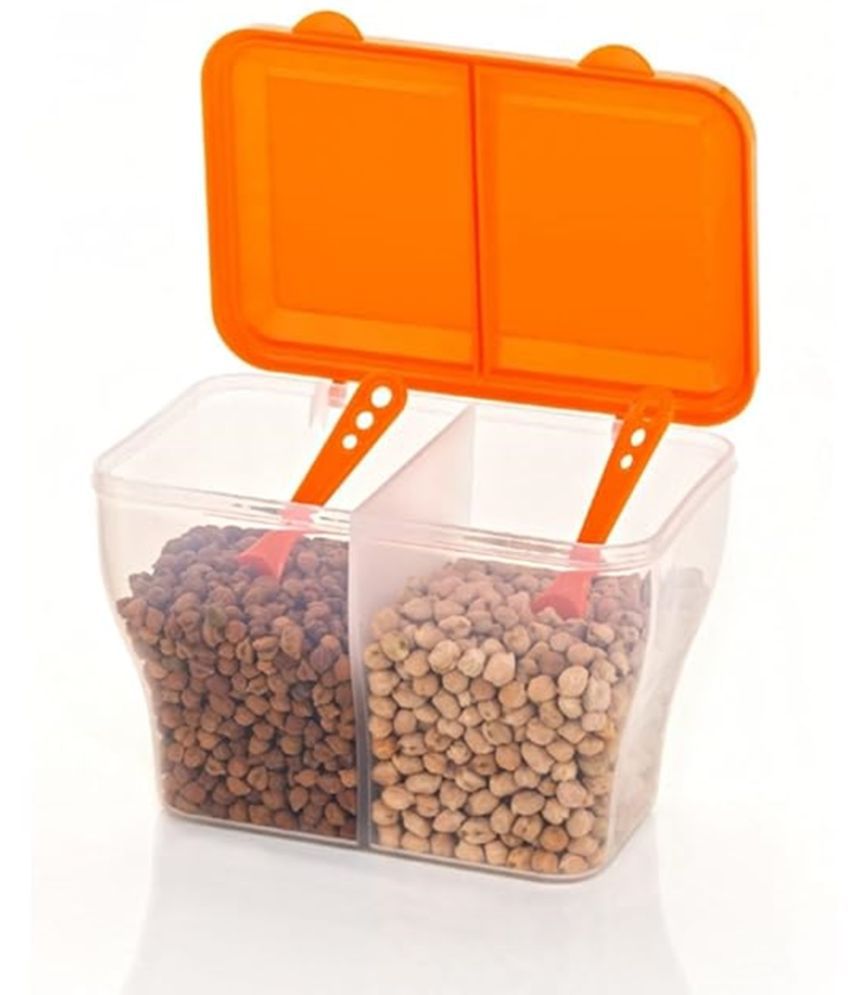     			HOMETALES Dal/Masala/Vegetable Plastic Orange Dal Container ( Set of 1 )