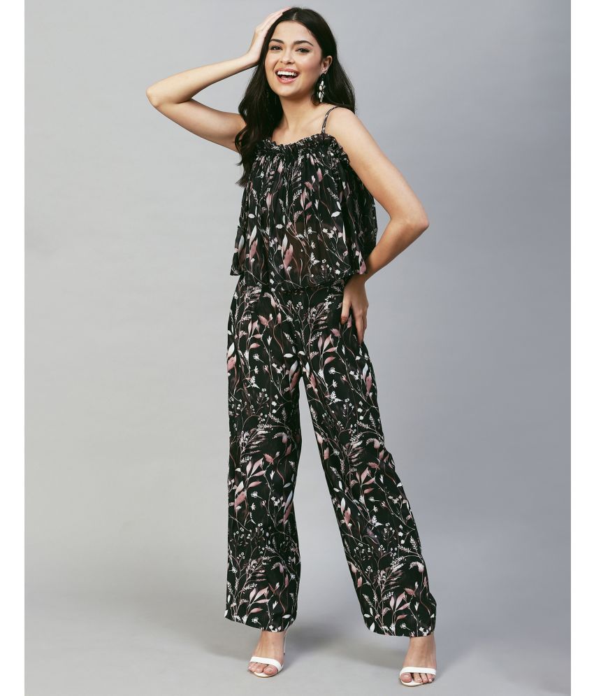     			Selvia Black Printed Palazzo Top Set