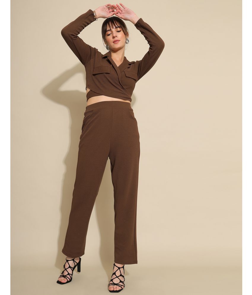     			Selvia Brown Dyed Pant Top Set