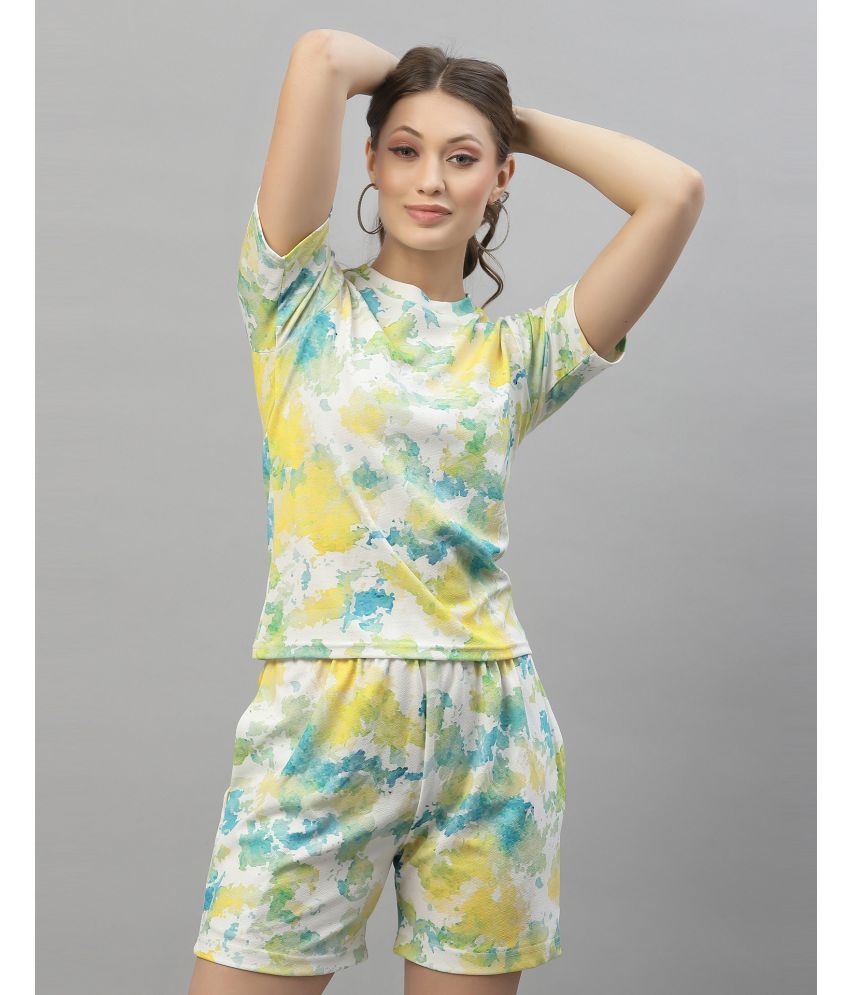     			Selvia Multicolor Printed Shorts Top Set