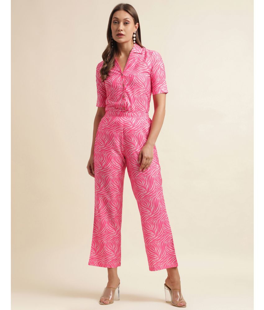     			Selvia Pink Printed Palazzo Top Set