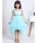 Toy Balloon Kids Net Asymmetric Dress For Girls ( Pack of 1 , Turquoise )