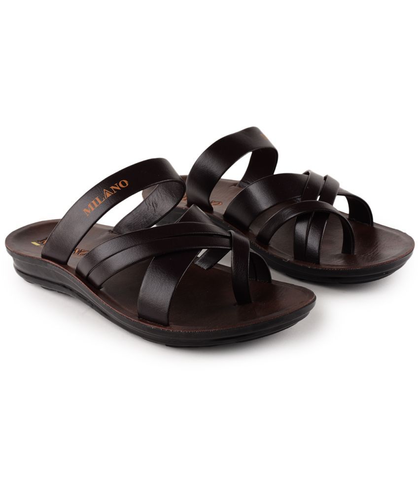     			Action Brown Men's Slide Flip Flop