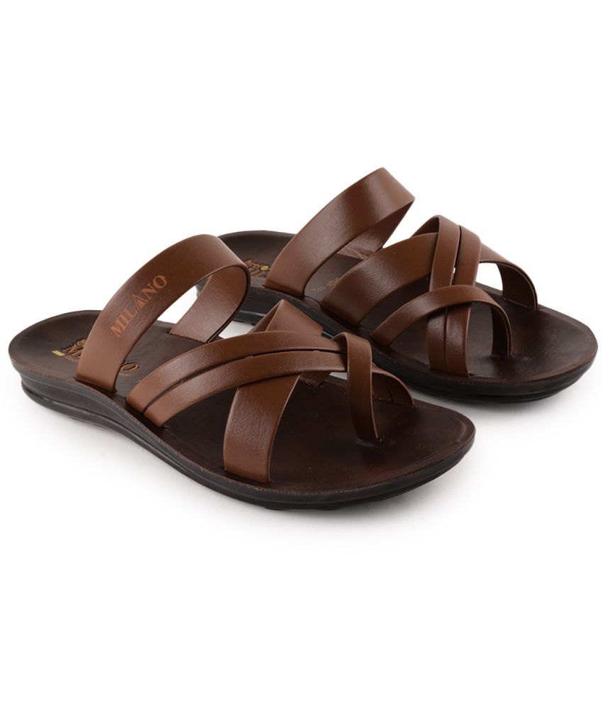     			Action Tan Men's Slide Flip Flop