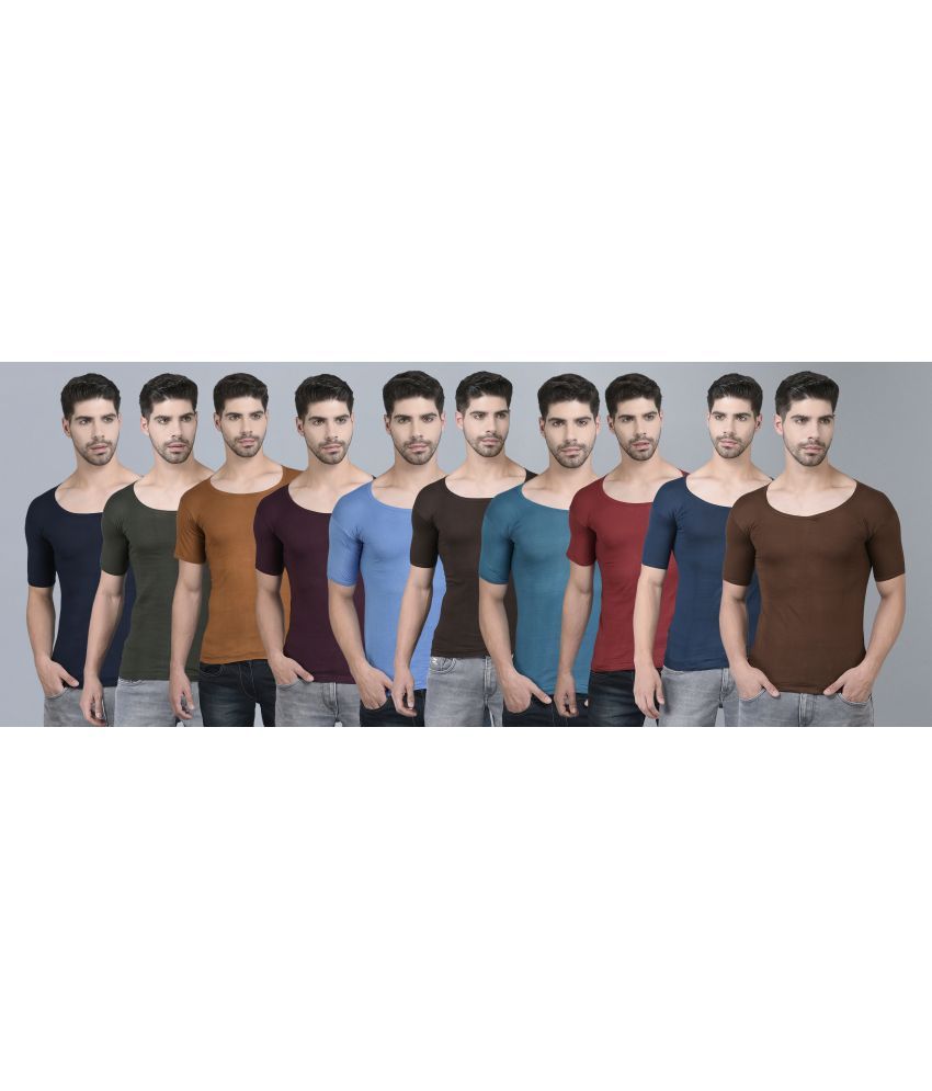     			Pack of 10 Dollar Multi Cotton Men's Vest