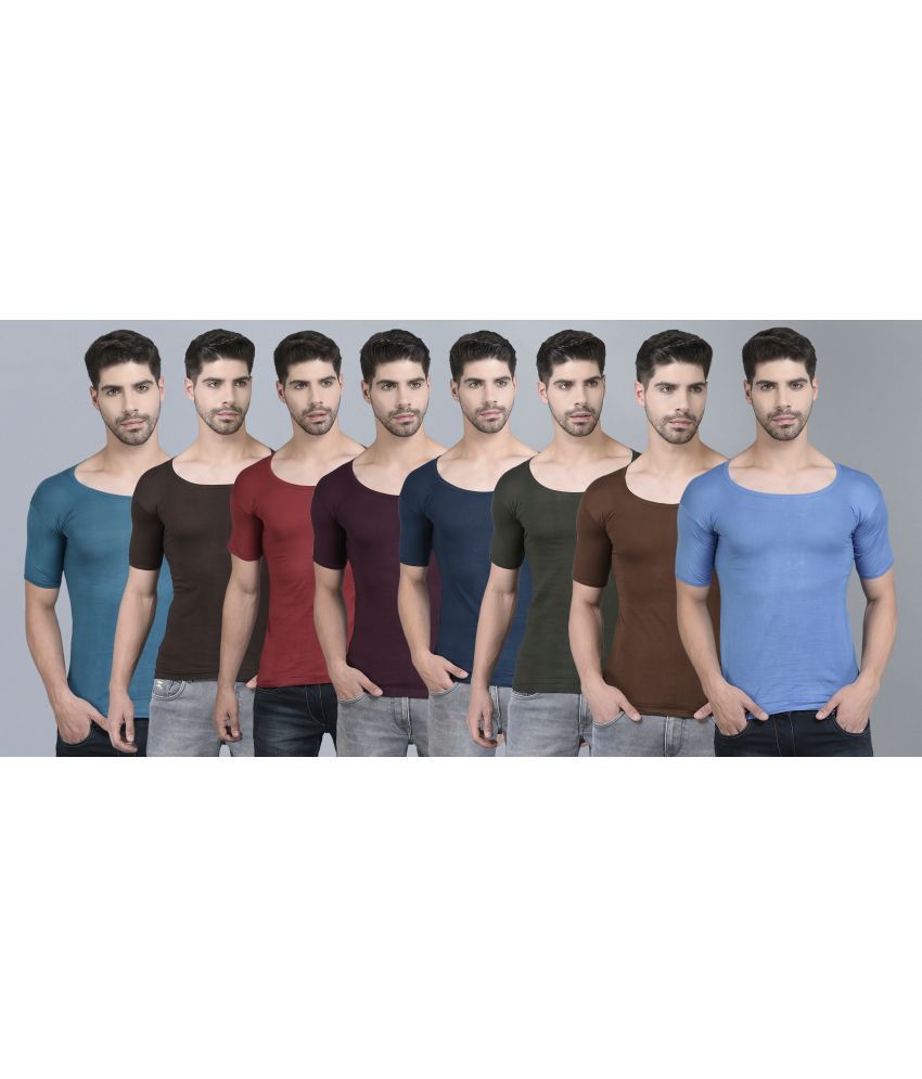     			Pack of 8 Dollar Multi Cotton Men's Vest