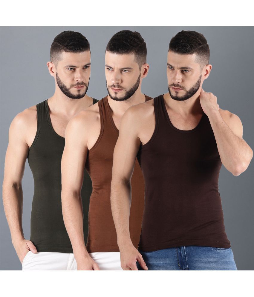     			Pack of 3 Dollar Multi Cotton Men's Vest