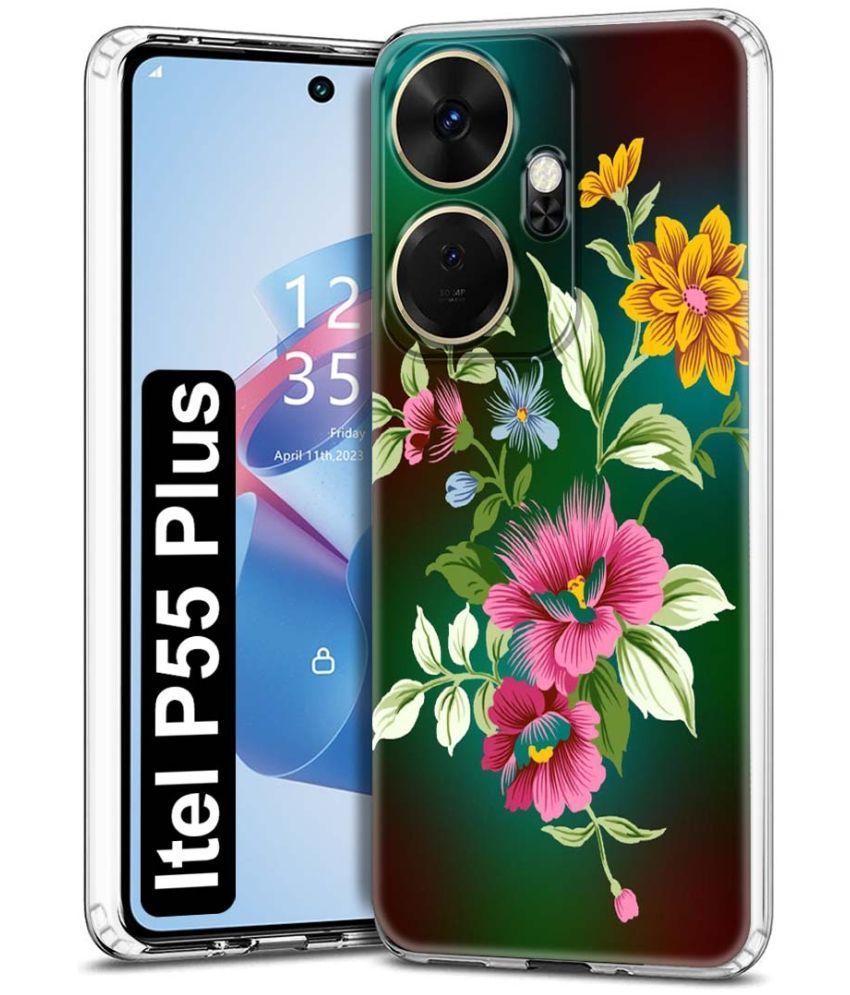     			Fashionury Multicolor Printed Back Cover Silicon Compatible For Itel P55 Plus ( Pack of 1 )