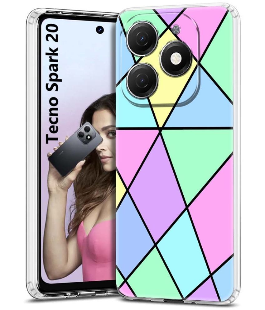     			Fashionury Multicolor Printed Back Cover Silicon Compatible For Tecno Spark 20 ( Pack of 1 )