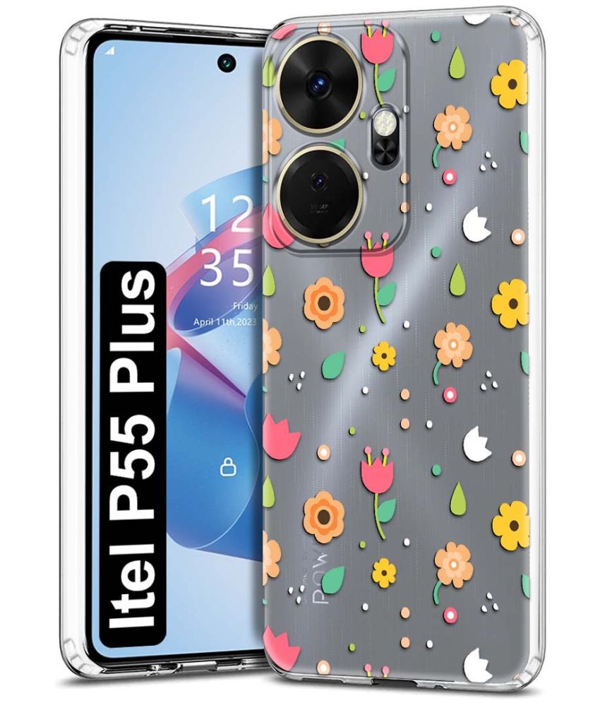     			Fashionury Multicolor Printed Back Cover Silicon Compatible For Itel P55 Plus ( Pack of 1 )