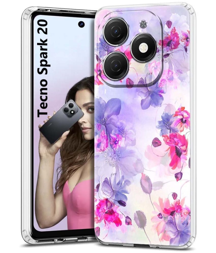     			Fashionury Multicolor Printed Back Cover Silicon Compatible For Tecno Spark 20 ( Pack of 1 )