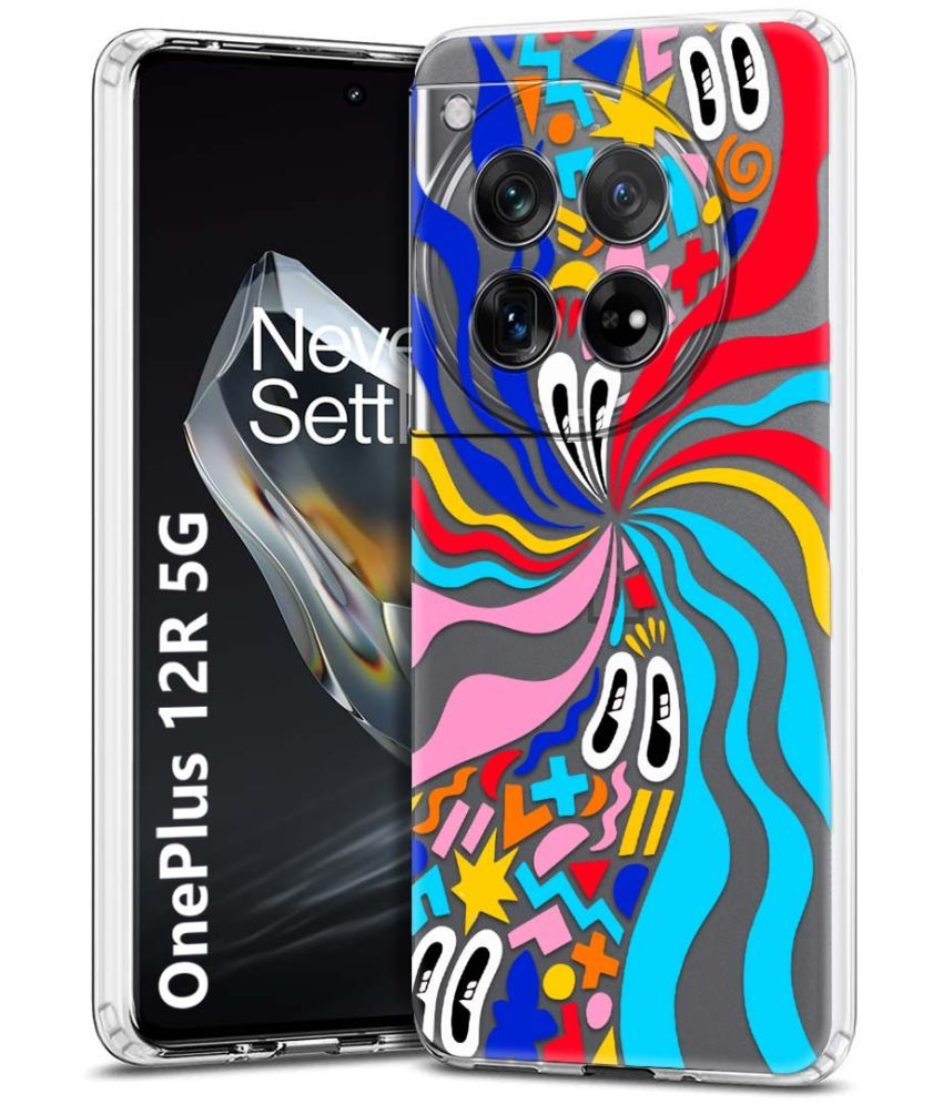     			Fashionury Multicolor Printed Back Cover Silicon Compatible For OnePlus 12R 5G ( Pack of 1 )