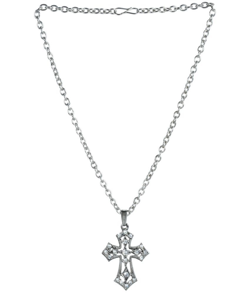     			Memoir Silver Religious Pendant With Chain ( Pack of 1 )