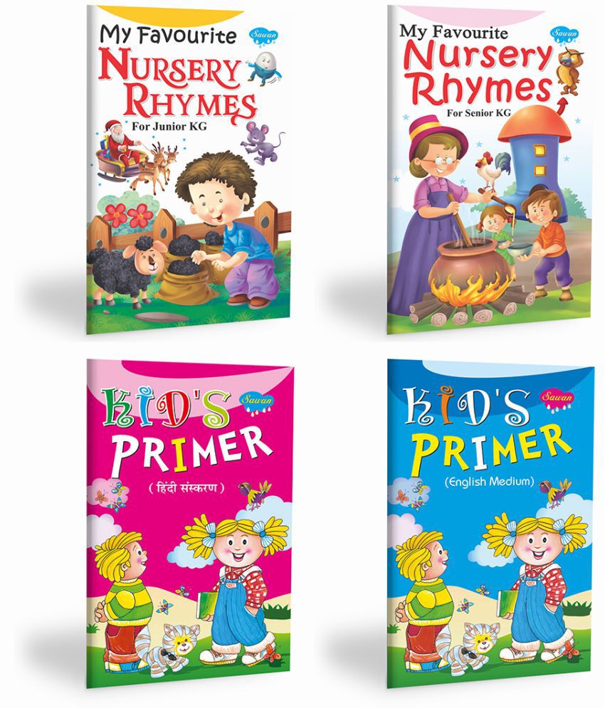     			My Favourite Nursery Rhymes For Junior KG, Serior KG, Kids Primer-Hindi Sanskaran, Kids Primer-English Medium | Set Of 4 Books By Sawan (Paperback, Manoj Publications Editorial Board)