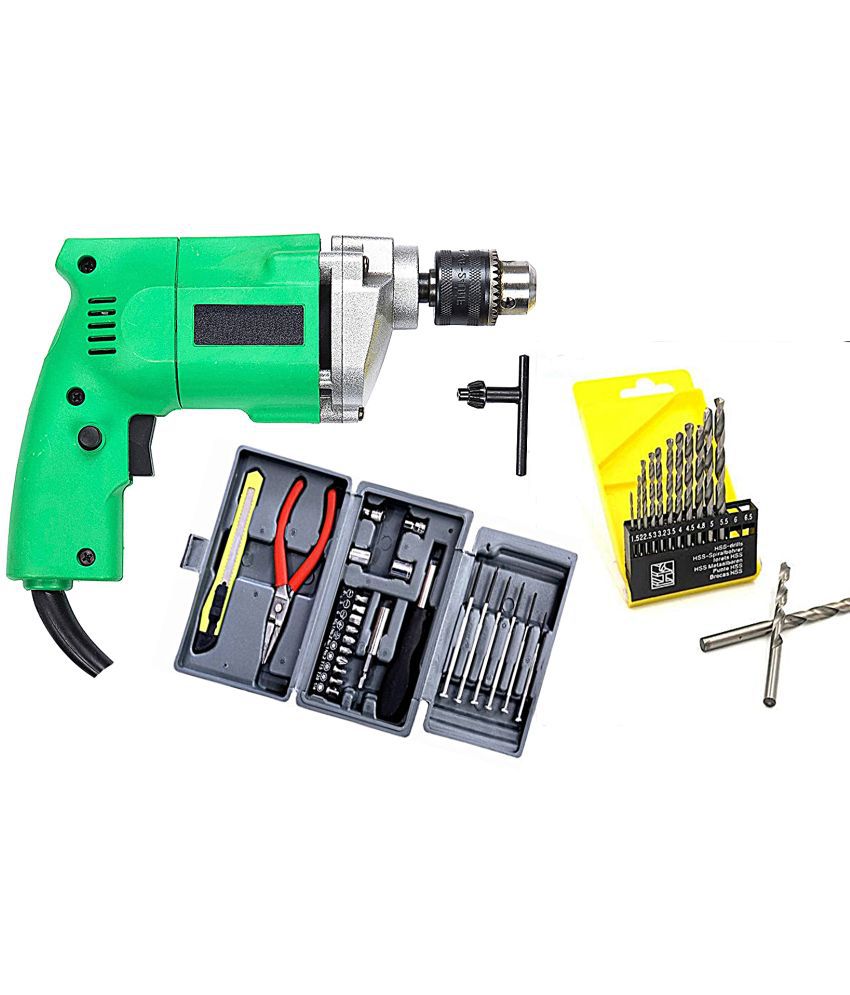     			Shopper52 - DRL13PHOBT 350W 10mm Corded Drill Machine with Bits
