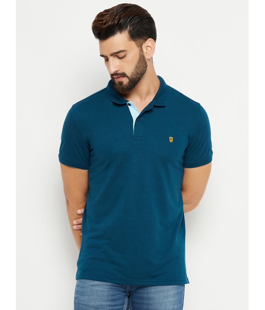     			XPLUMP Cotton Blend Regular Fit Solid Half Sleeves Men's Polo T Shirt - Navy Blue ( Pack of 1 )