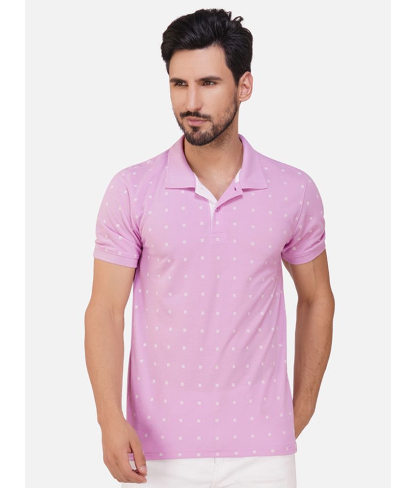     			XPLUMP Cotton Blend Regular Fit Printed Half Sleeves Men's Polo T Shirt - Purple ( Pack of 1 )