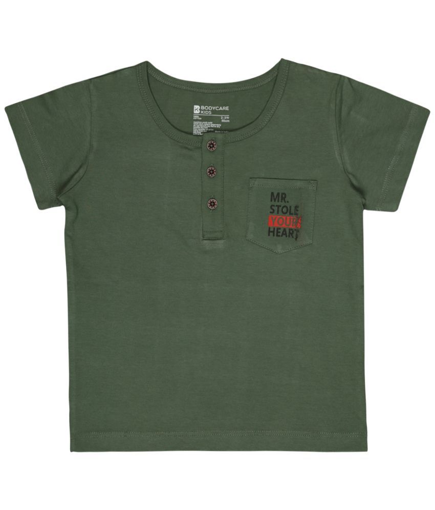     			Bodycare Green Cotton Boy's T-Shirt ( Pack of 1 )