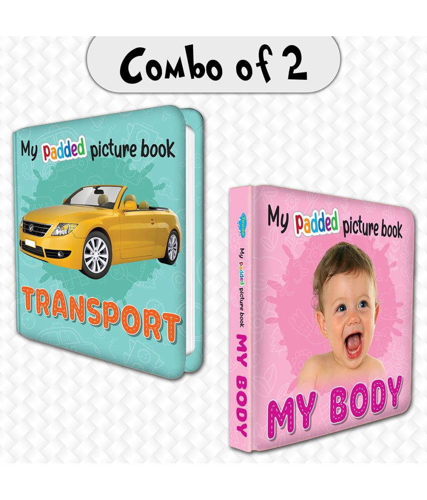     			Set of 2 MY PADDED PICTURE BOOK Transport and My Body| Journey through Wheels and Veins in picture book