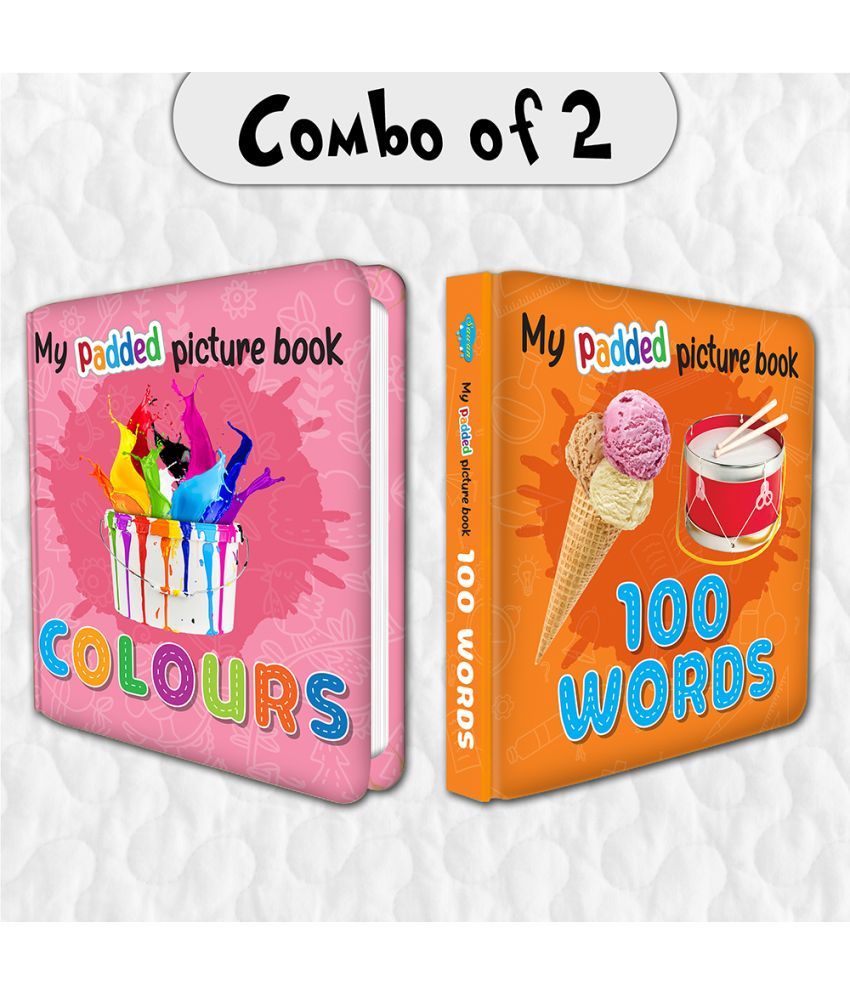     			Set of 2 MY PADDED PICTURE BOOK Colours and 100 Words| Dive into Colours and Master Your First 100 Words with Two Fun-filled Picture Books