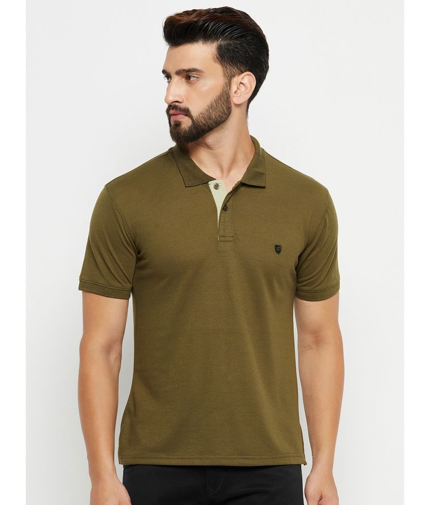     			XPLUMP Cotton Blend Regular Fit Solid Half Sleeves Men's Polo T Shirt - Green ( Pack of 1 )