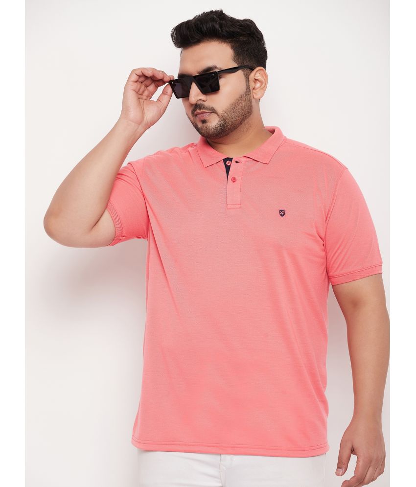     			XPLUMP Cotton Blend Regular Fit Solid Half Sleeves Men's Polo T Shirt - Coral ( Pack of 1 )