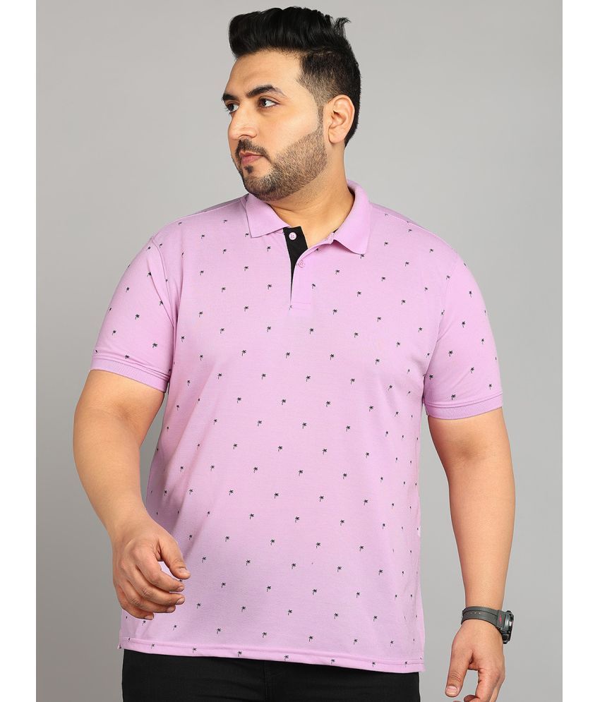     			XPLUMP Cotton Blend Regular Fit Printed Half Sleeves Men's Polo T Shirt - Lavender ( Pack of 1 )