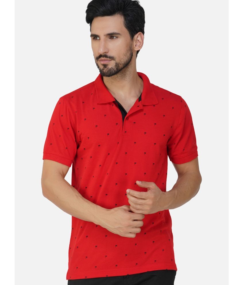     			XPLUMP Cotton Blend Regular Fit Printed Half Sleeves Men's Polo T Shirt - Red ( Pack of 1 )