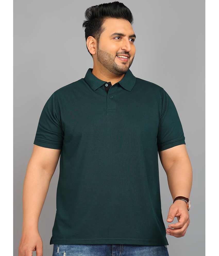     			XPLUMP Cotton Blend Regular Fit Solid Half Sleeves Men's Polo T Shirt - Green ( Pack of 1 )