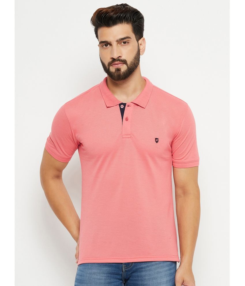     			XPLUMP Pack of 1 Cotton Blend Regular Fit Solid Half Sleeves Men's Polo T Shirt ( Pink )