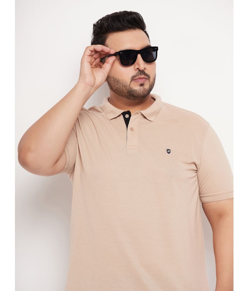     			XPLUMP Cotton Blend Regular Fit Solid Half Sleeves Men's Polo T Shirt - Beige ( Pack of 1 )