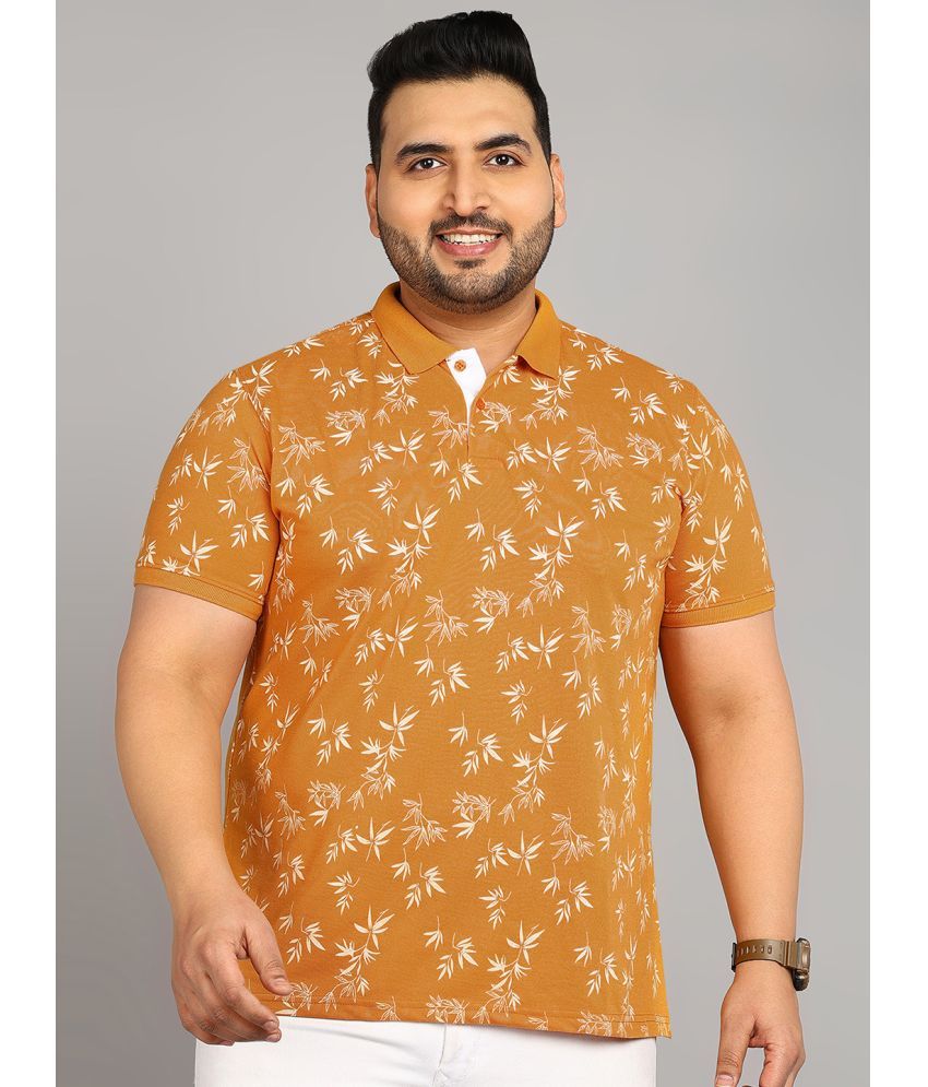     			XPLUMP Cotton Blend Regular Fit Printed Half Sleeves Men's Polo T Shirt - Mustard ( Pack of 1 )