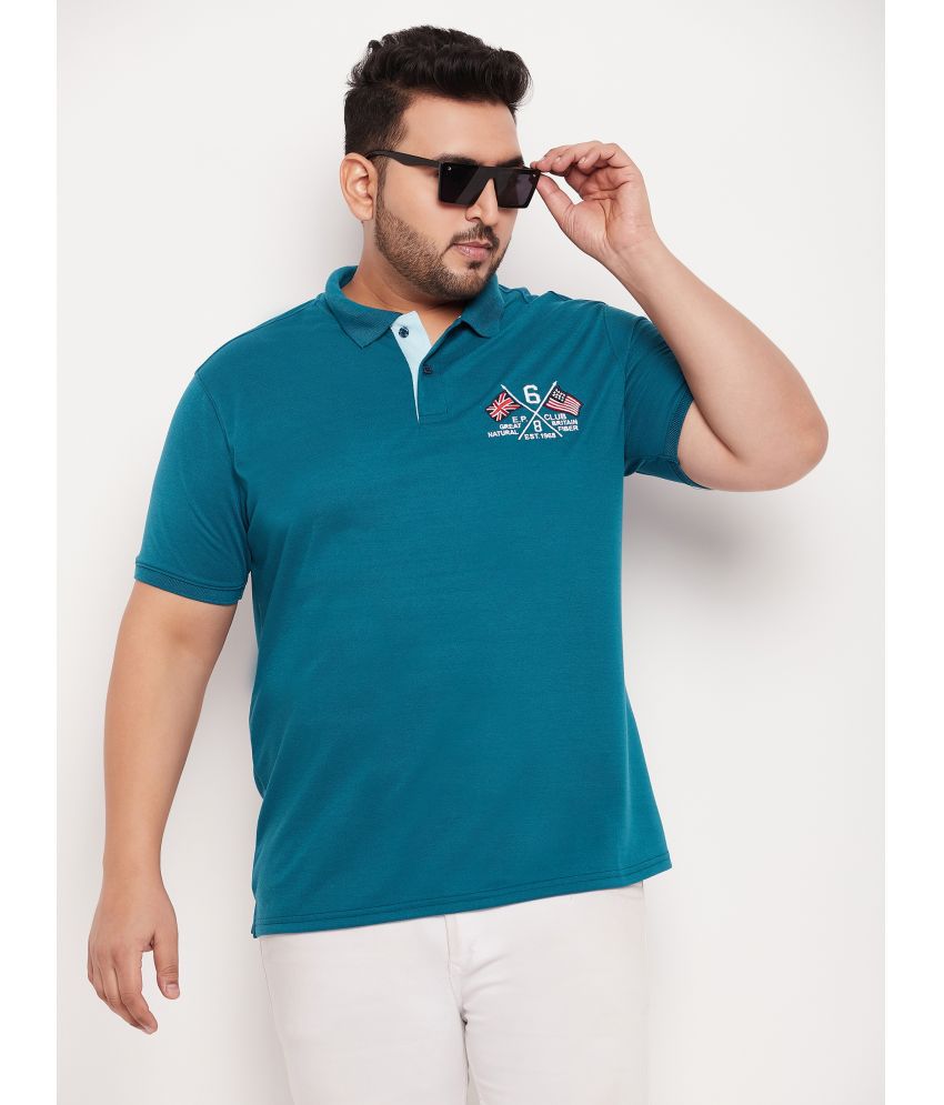     			XPLUMP Cotton Blend Regular Fit Printed Half Sleeves Men's Polo T Shirt - Teal Blue ( Pack of 1 )