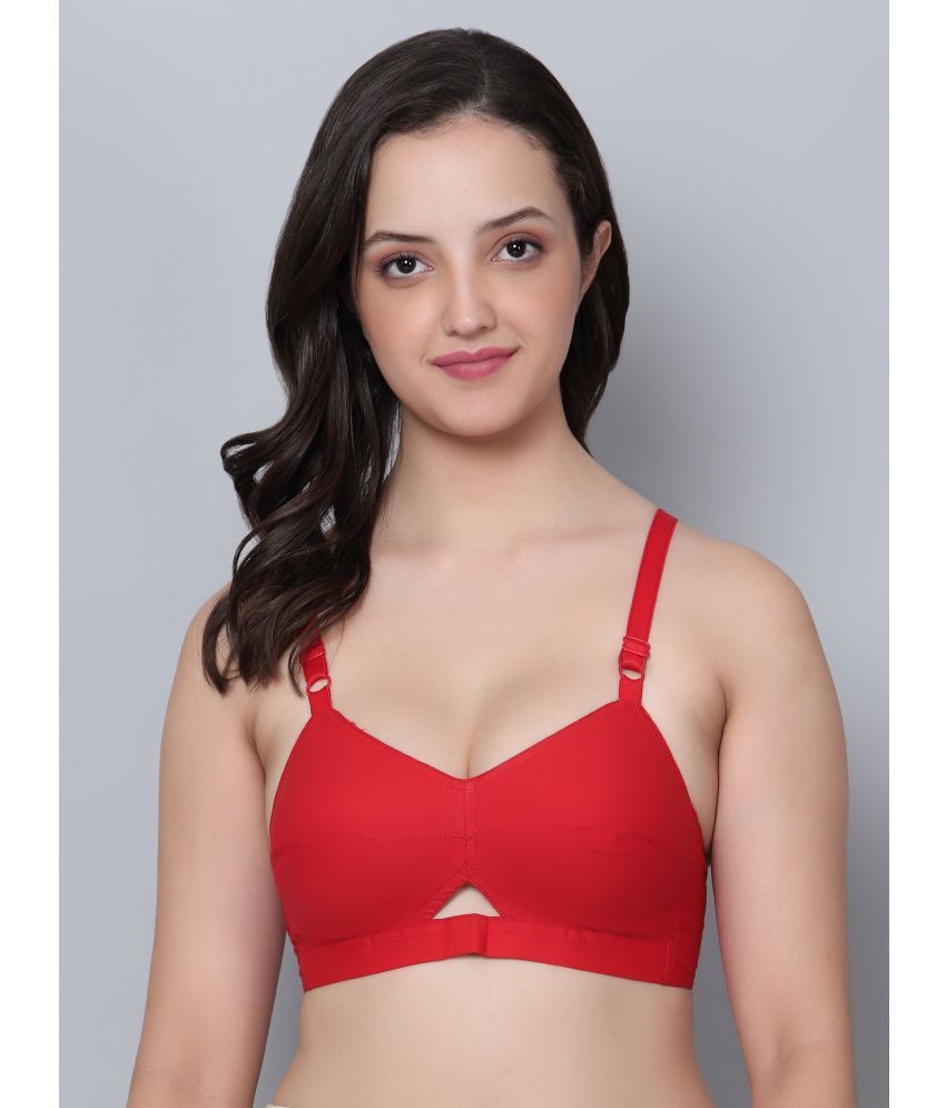     			AIMLY Red Cotton Non Padded Women's Everyday Bra ( Pack of 1 )