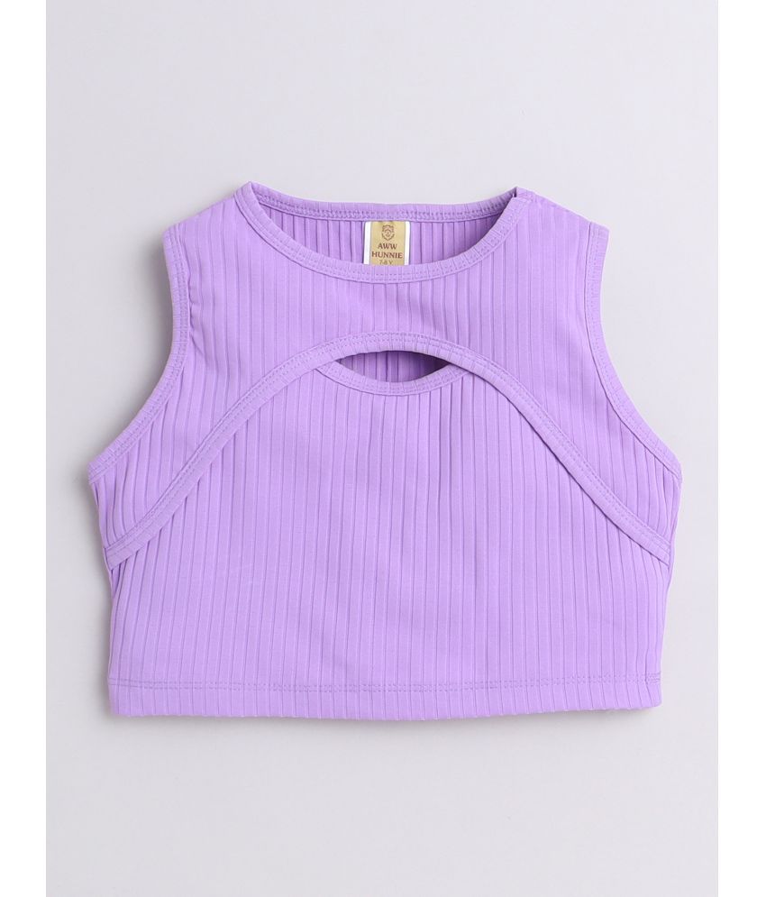     			Aww Hunnie Mauve Polyester Girls Top ( Pack of 1 )