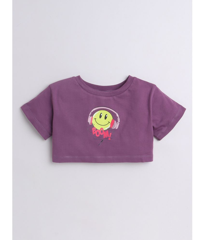     			Aww Hunnie Purple Cotton Girls Top ( Pack of 1 )