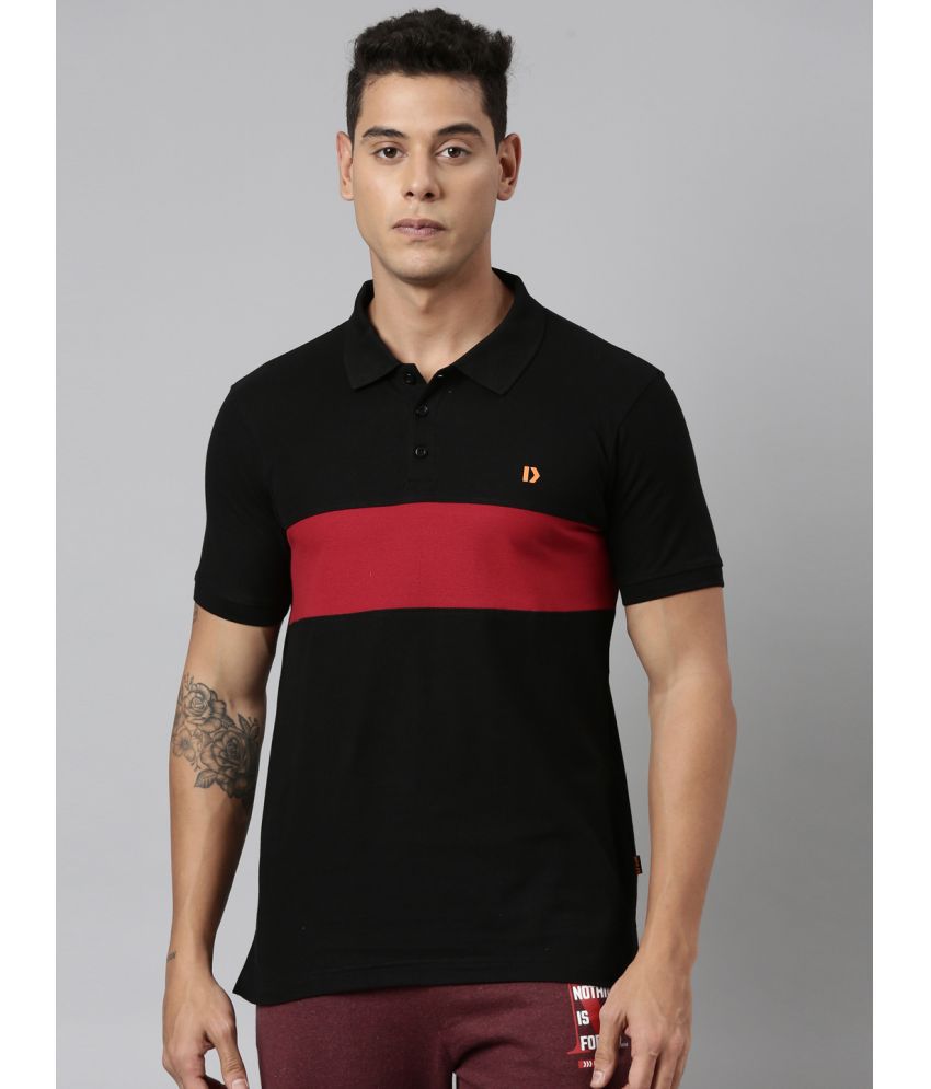     			Dixcy Scott Maximus Cotton Regular Fit Colorblock Half Sleeves Men's Polo T Shirt - Black ( Pack of 1 )