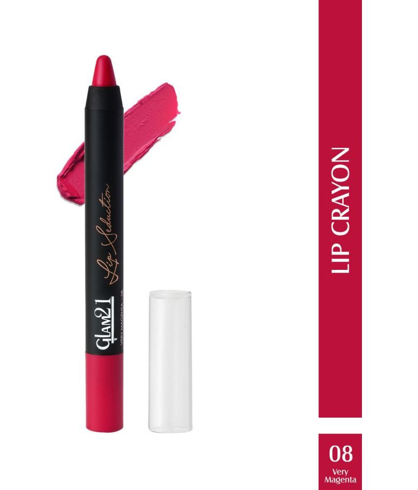     			Glam21 Lip Seduction Non Transfer Crayon Lipstick Lightweight & Longlasting Matte Very Magenta08