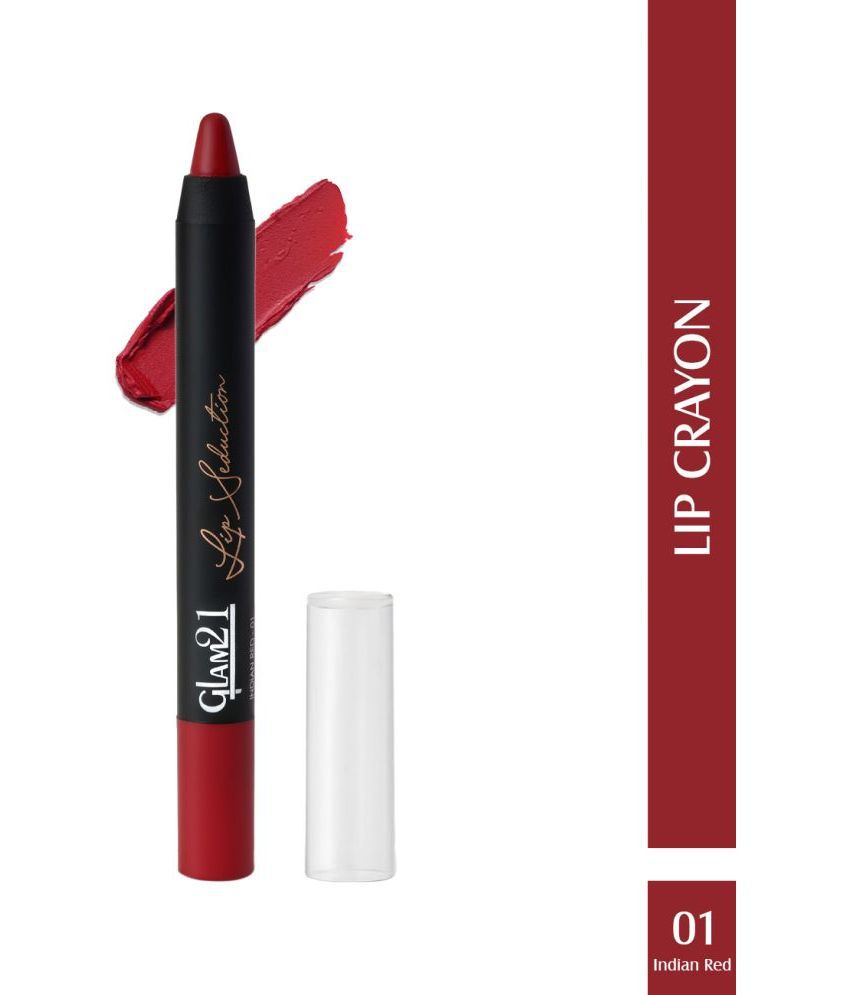     			Glam21 Lip Seduction Non Transfer Crayon Lipstick Lightweight & Longlasting Matte Indian Red01