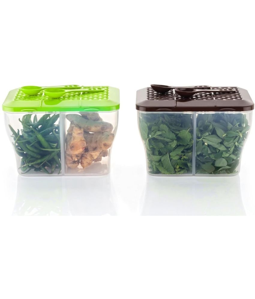     			HOMETALES Dal/Masala/Vegetable Plastic Multicolor Multi-Purpose Container ( Set of 2 )