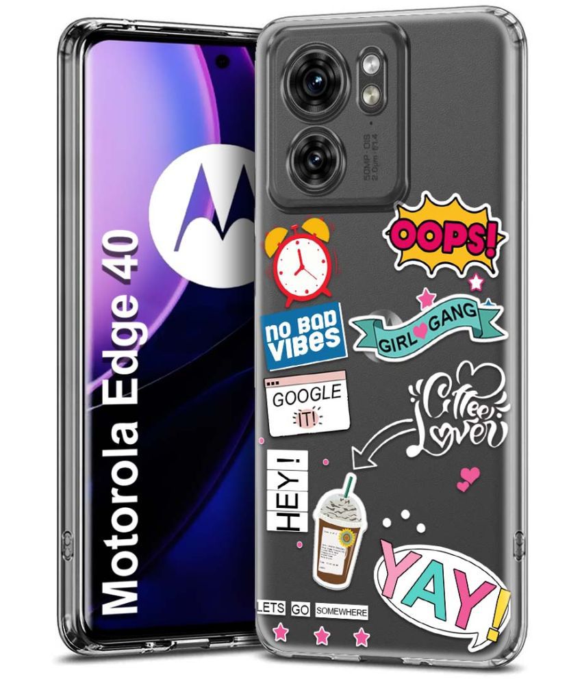     			NBOX Multicolor Printed Back Cover Silicon Compatible For Motorola Edge 40 5G ( Pack of 1 )